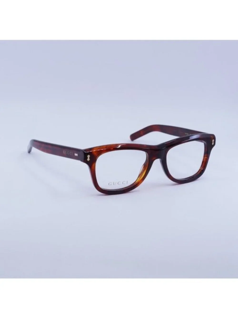 Gucci GG1526O 003 Eyeglasses Shiny Reddish Havana 52mm Square Frame